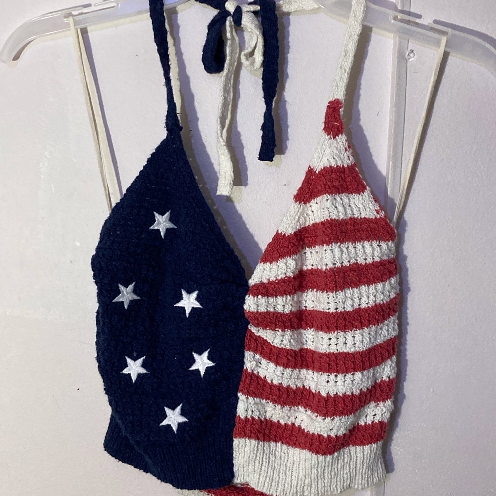 American Eagle Striped Knit Halter